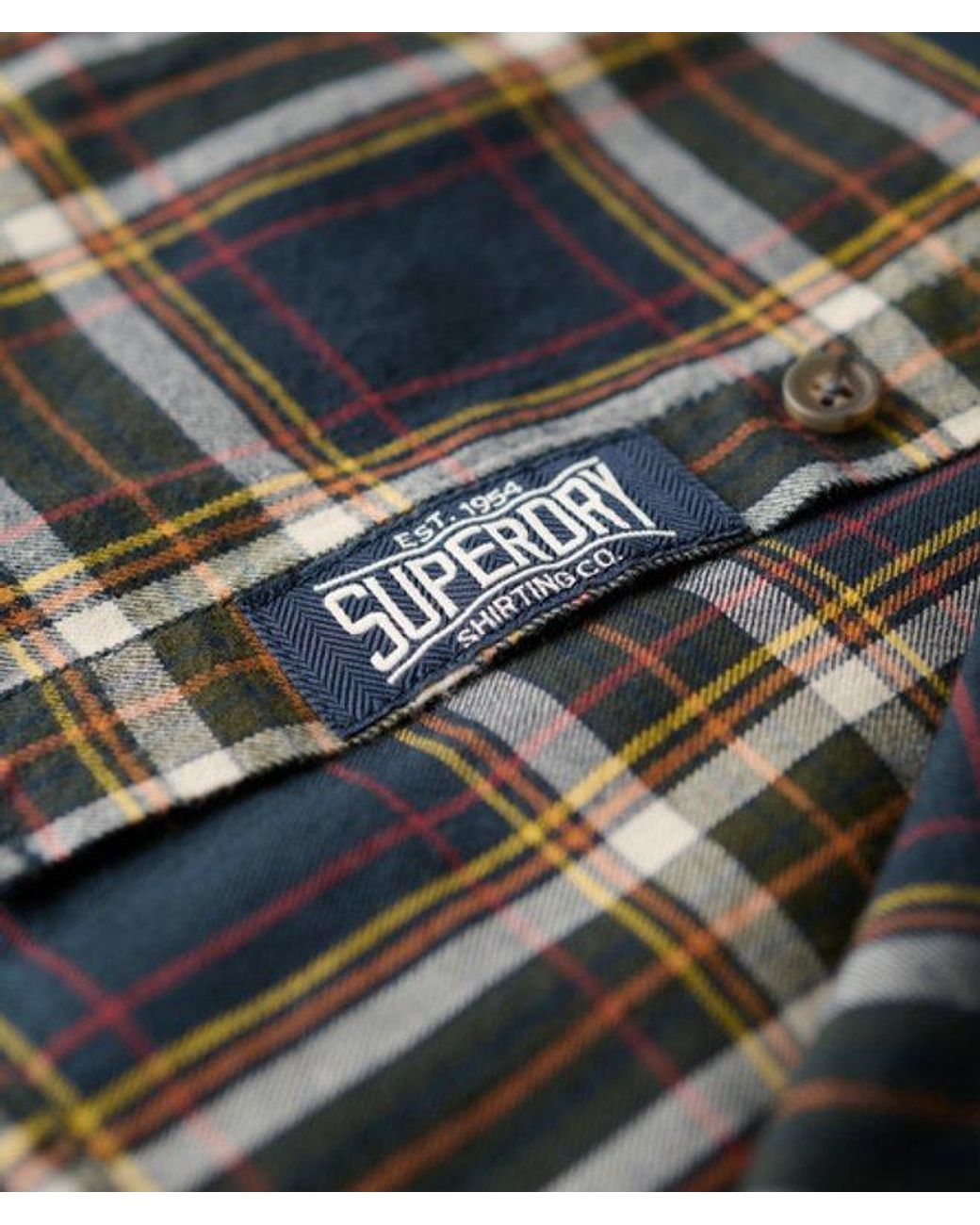 Superdry Gray Organic Cotton Vintage Check Shirt - Size: M for men