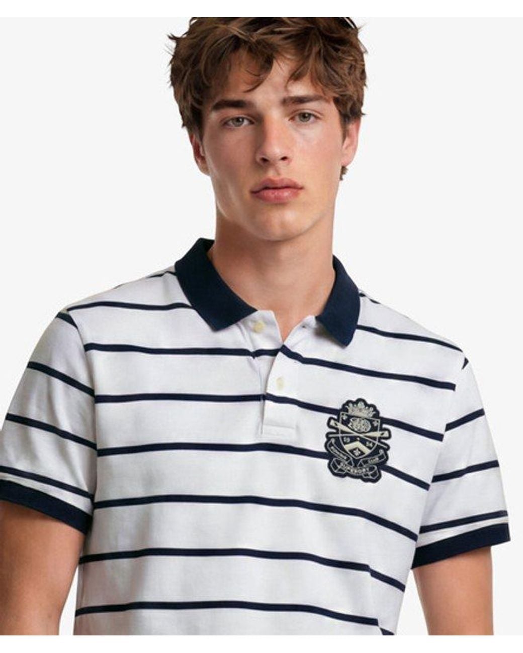 Superdry Metallic & Co Crest Stripe Polo Shirt for men