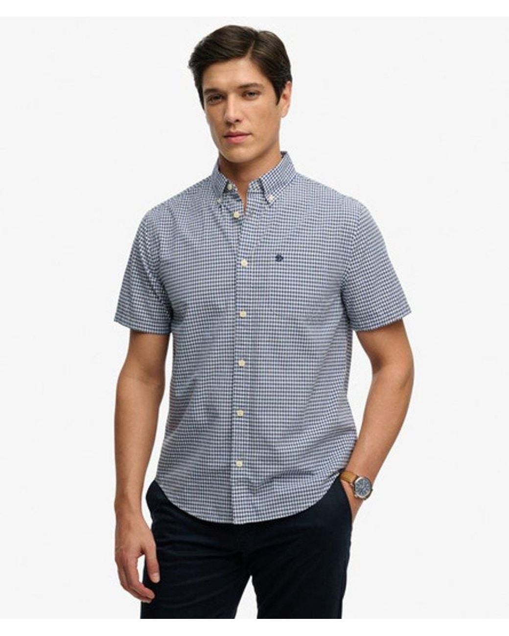 Superdry Blue & Co Preppy Poplin Short Sleeve Shirt for men