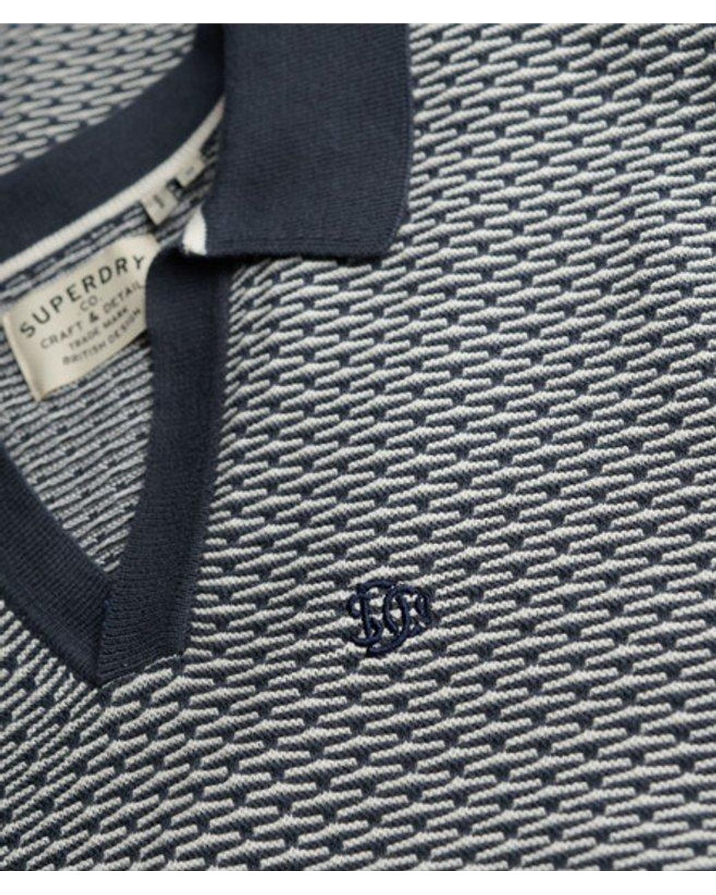 Superdry Blue & Co Johnny Collar Knitted Polo Shirt for men