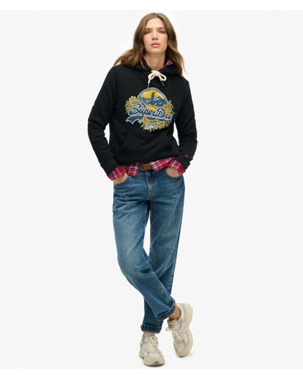 Superdry Black Floral Hoodie