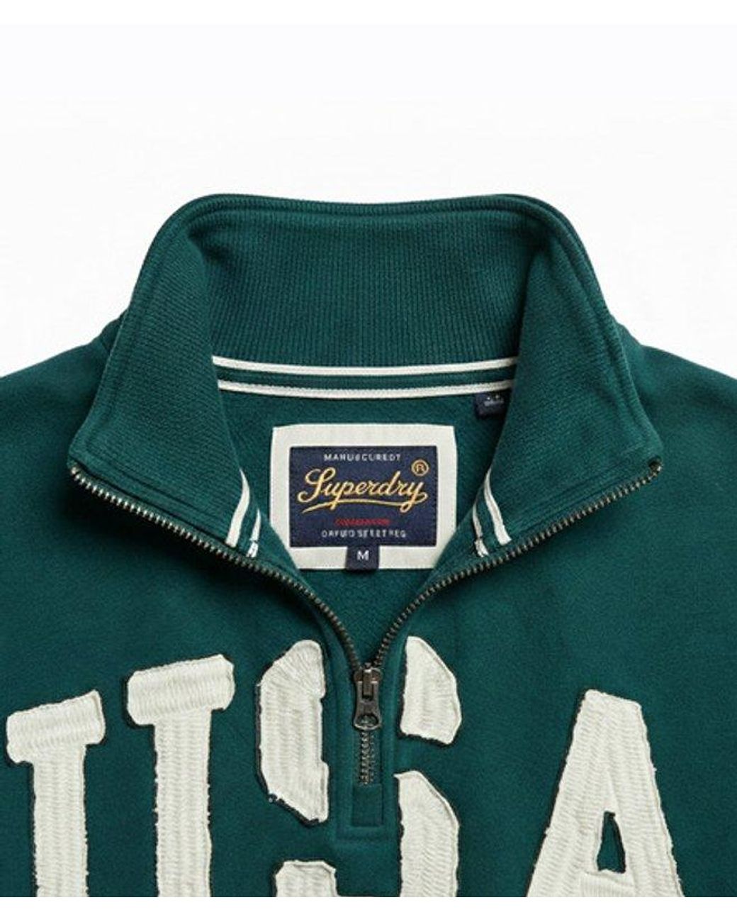 Superdry Green & Co Athletic Essentials Applique Half Zip Sweatshirt