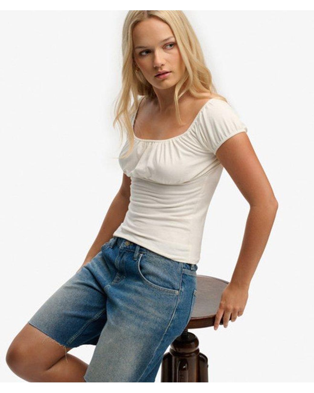 Superdry White & Co Athletic Essentials Ruched Top