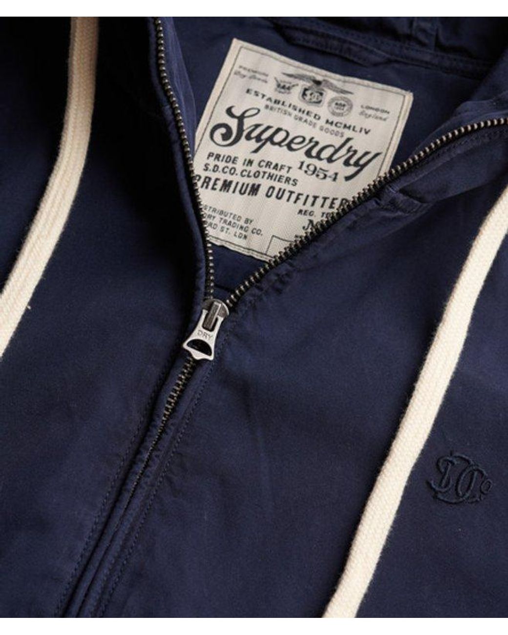 Superdry Blue & Co Hooded Washed Twill Jacket