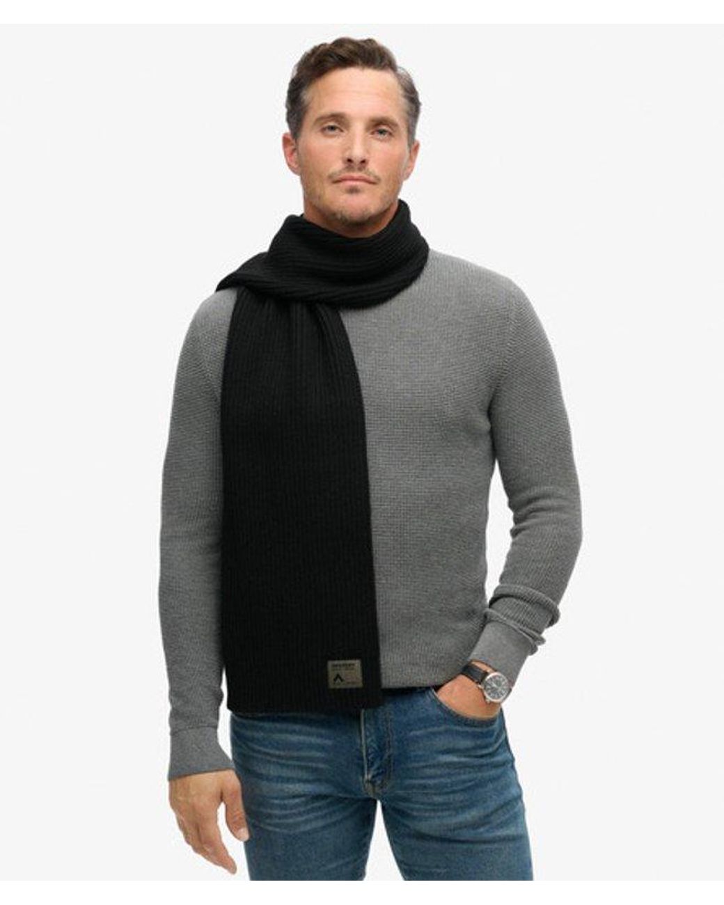 Superdry Black Workwear Knitted Scarf