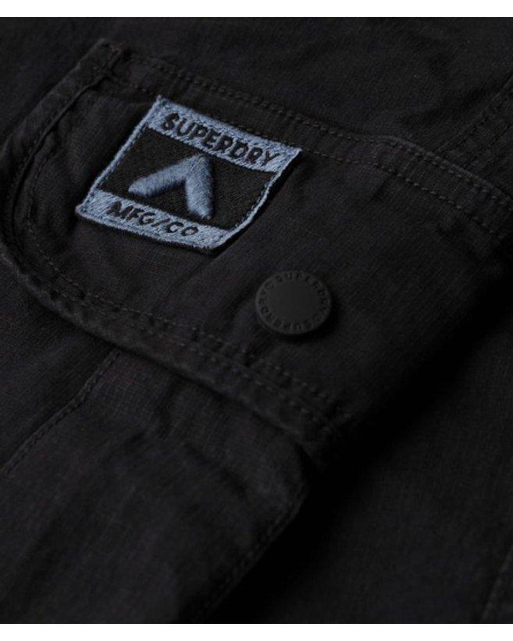Superdry Black Para Cargo Slim Pants for men