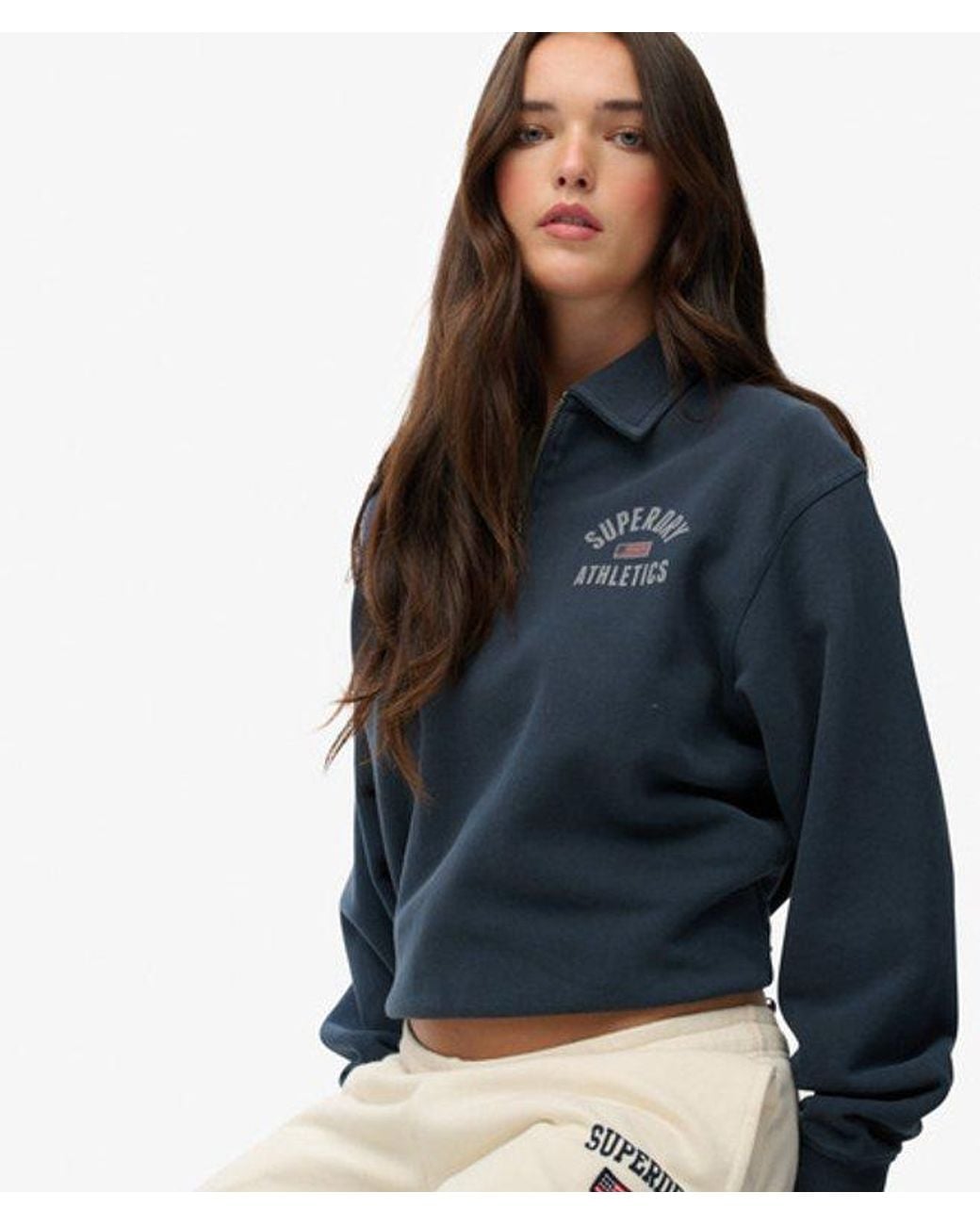 Superdry Blue & Co Athletic Collared Half Zip Jumper