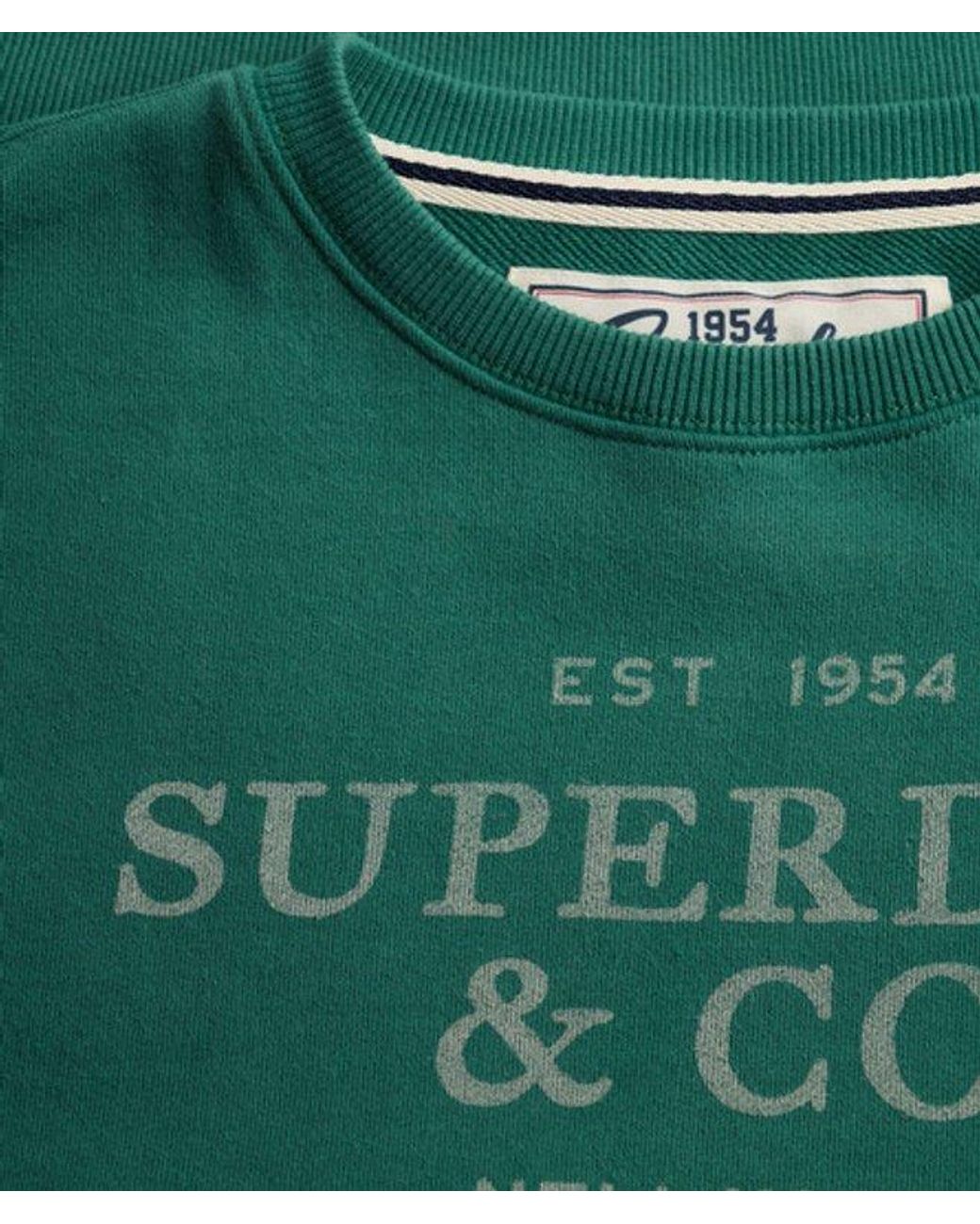 Superdry Green & Co Luxe Casual Loose Crew Sweatshirt