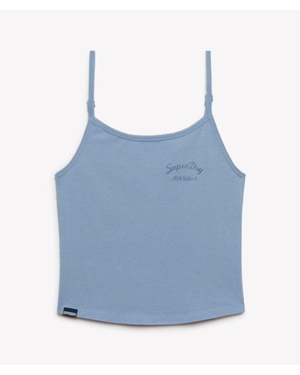 Superdry & Co Athletics Essentials Cami Top Slanke Pasvorm in het Blue