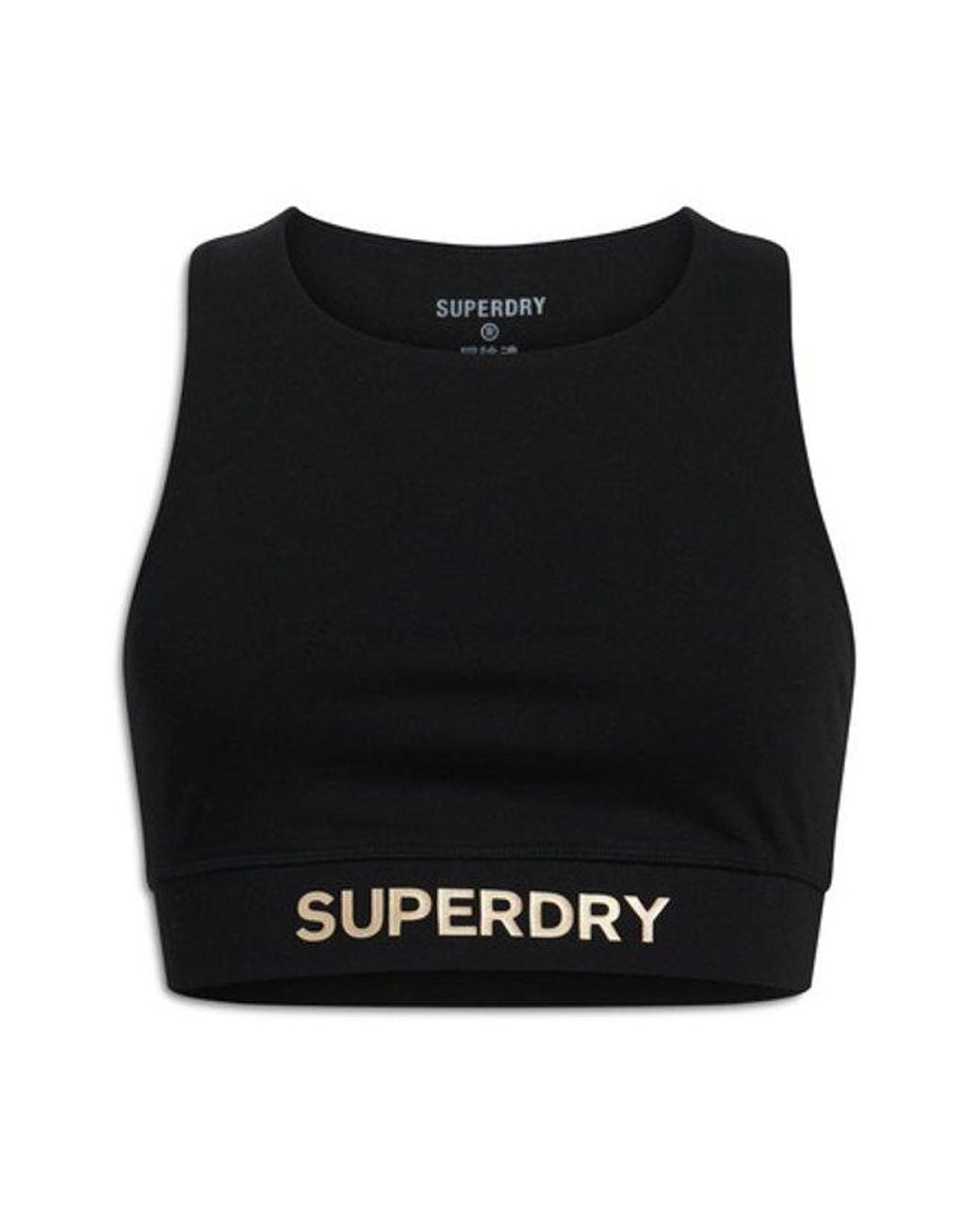 Superdry Black & Co Ladies Fully Lined Sportswear Logo Bra Top