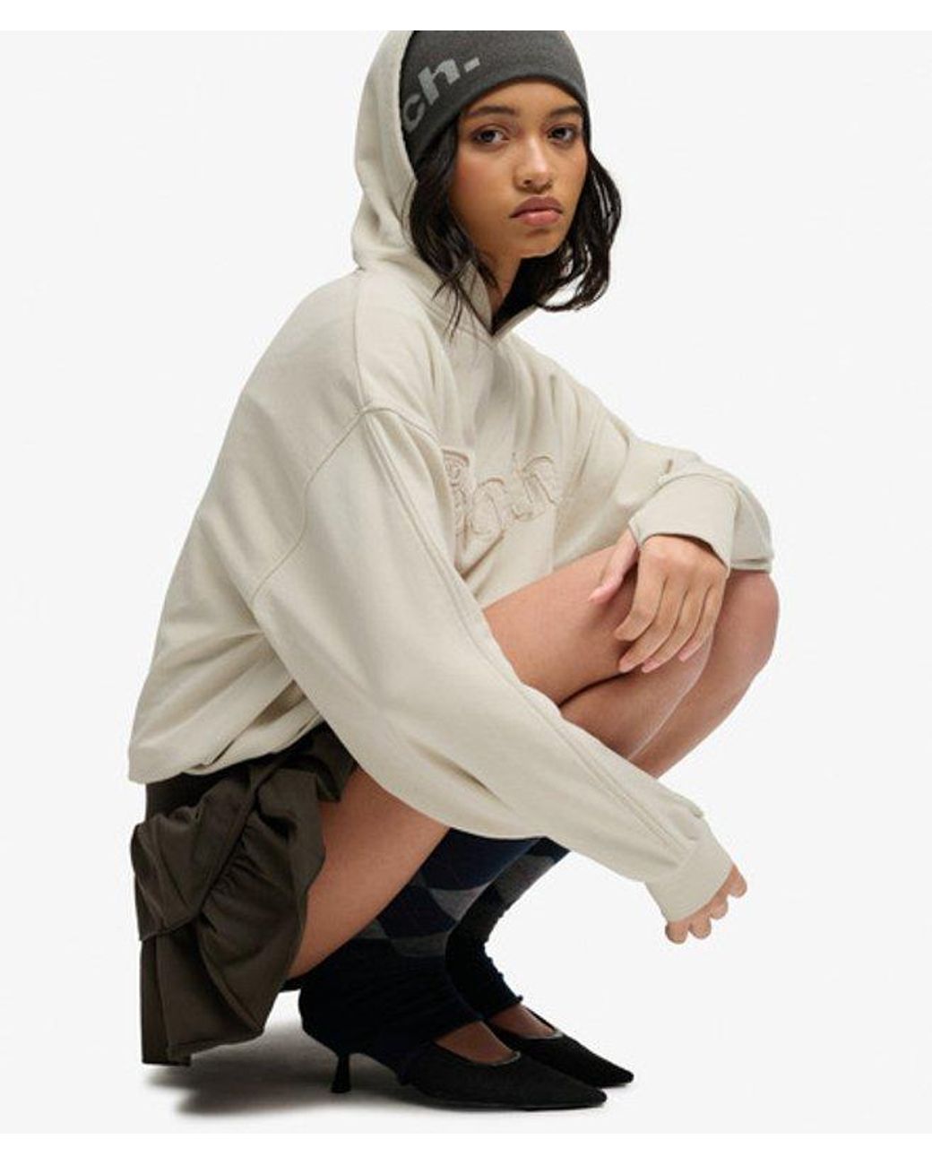 Superdry Natural Bench X & Co Bench Oversized Applique Hoodie