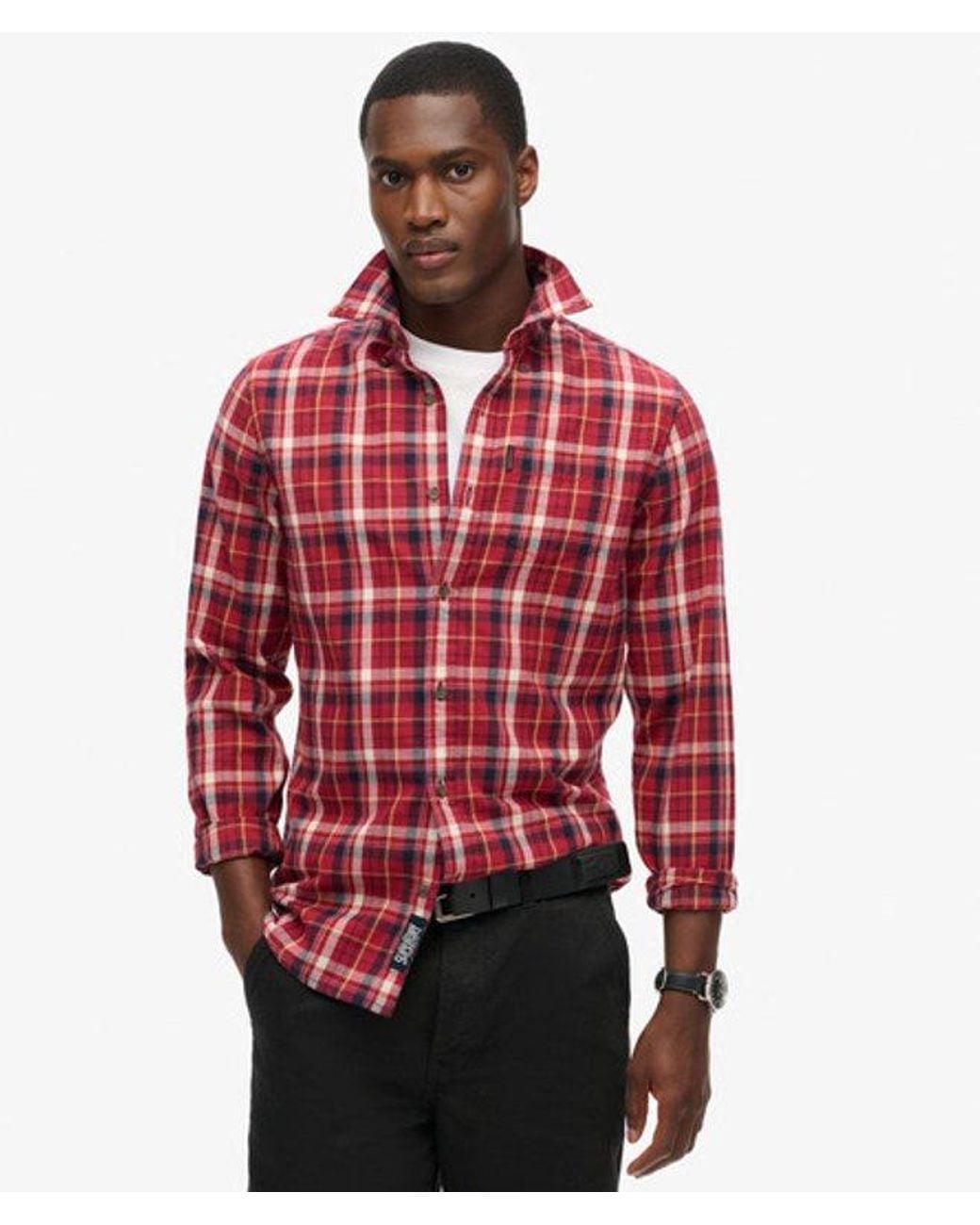 Superdry Red & Co Organic Cotton Vintage Check Shirt for men