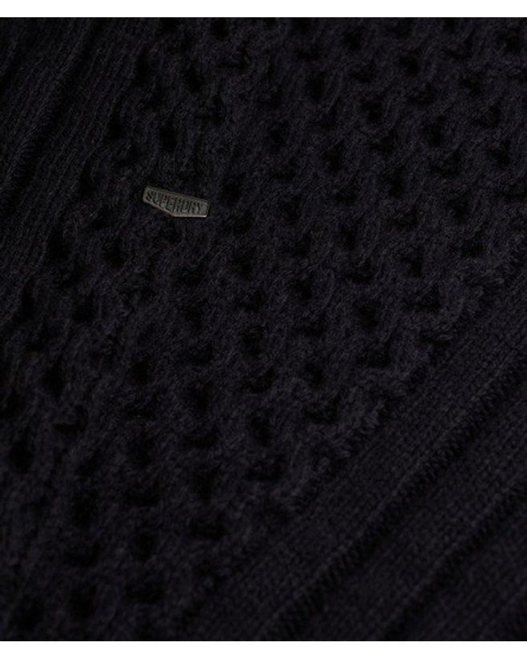 Superdry Blue & Co Jacob Cable Roll Neck Jumper for men