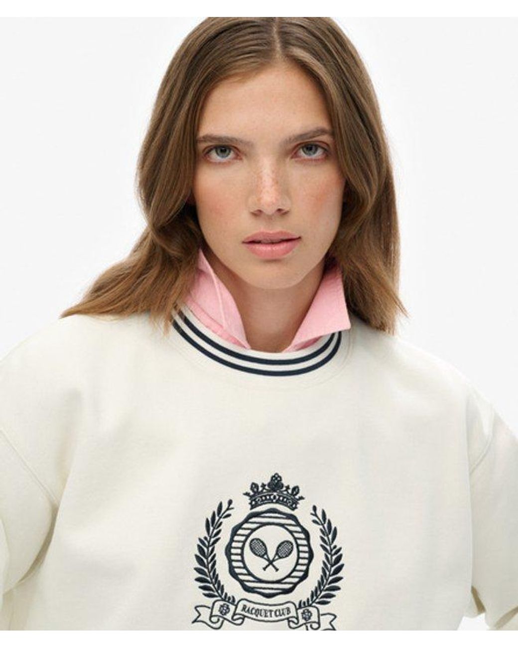 Superdry White & Co Country Club Loose Crew Sweatshirt