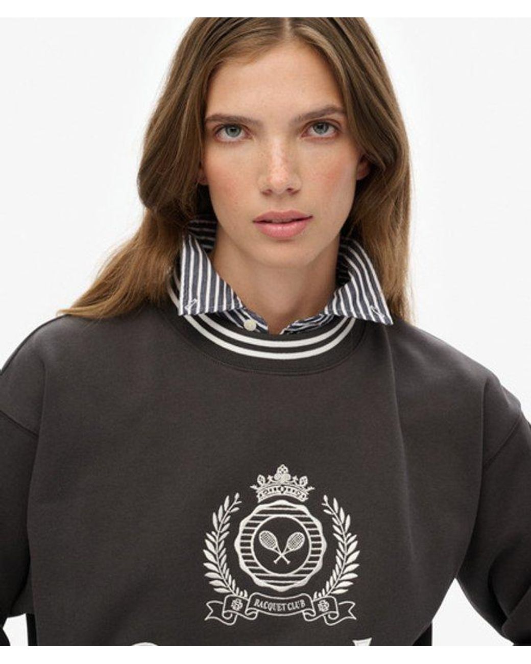 Superdry Black & Co Country Club Loose Crew Sweatshirt