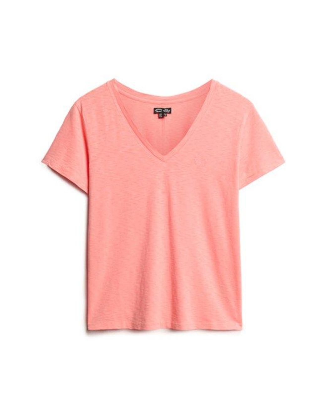 Superdry & Co Embroidered Slub Relaxed Fit V-neck T-shirt