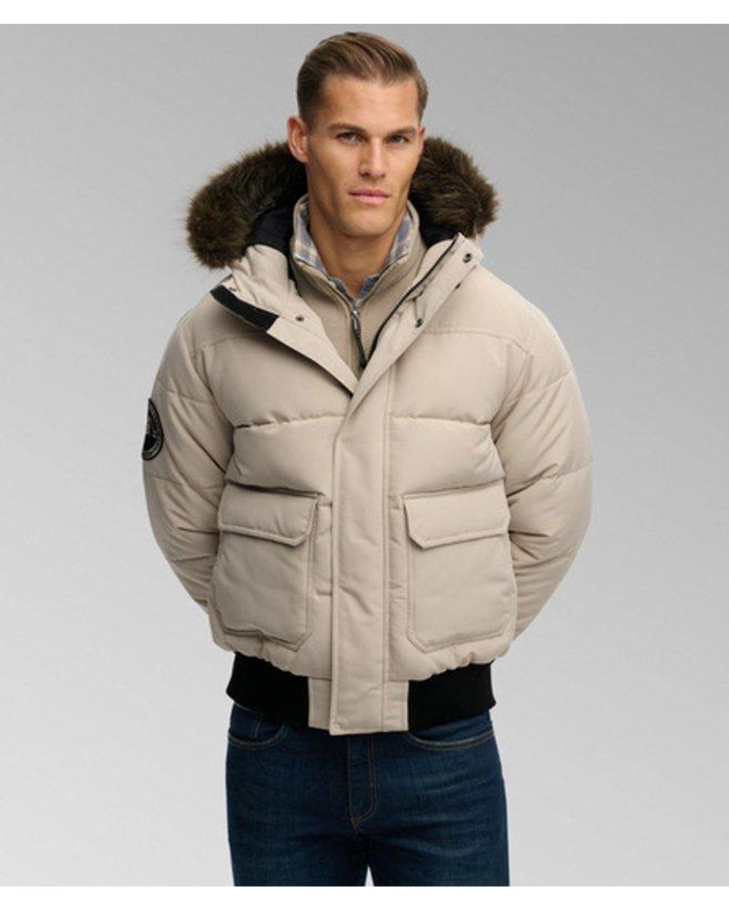 Superdry Natural & Co Everest Hooded Puffer Bomber Jacket for men