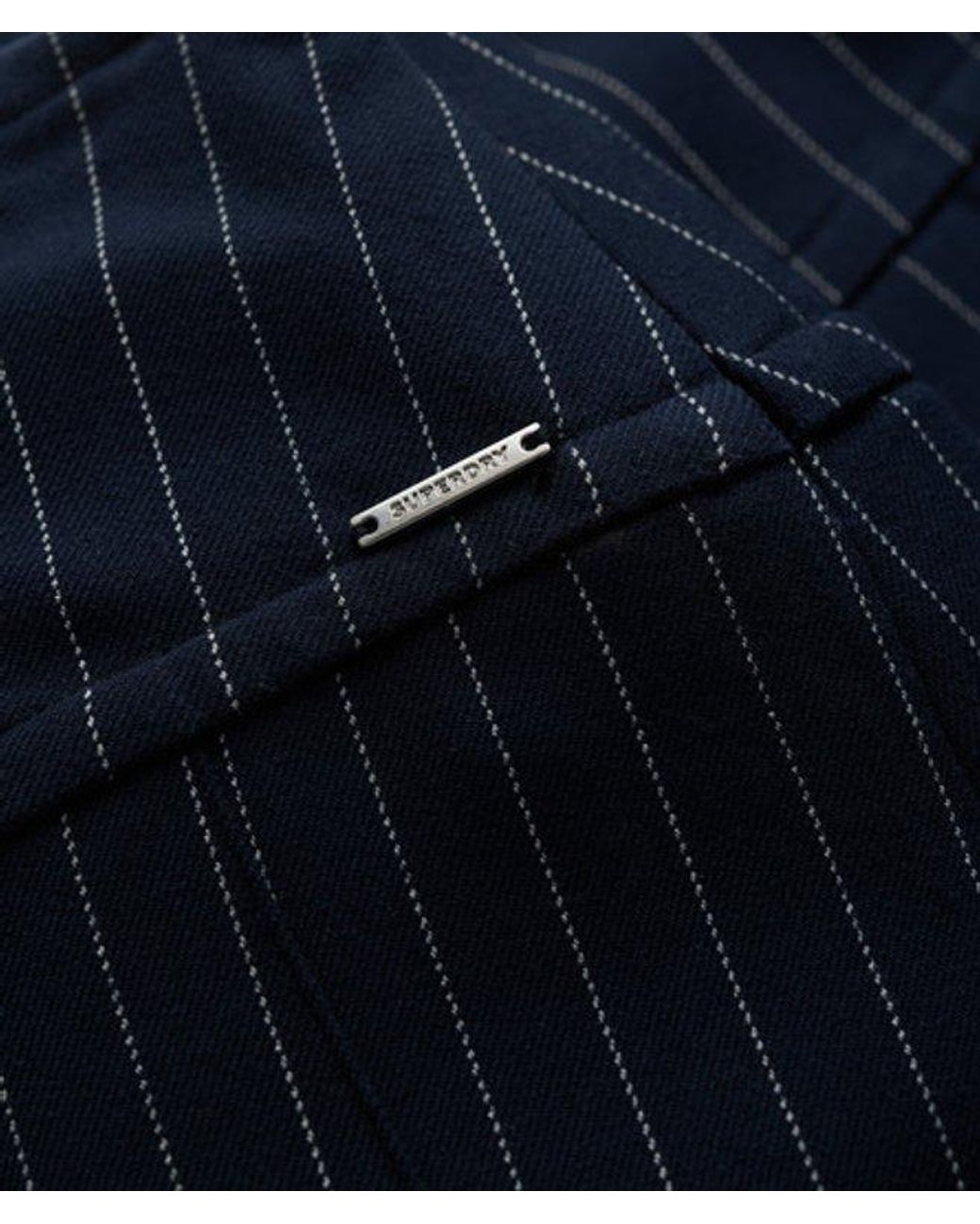 Superdry Blue & Co Pinstripe Pleat Mini Skirt