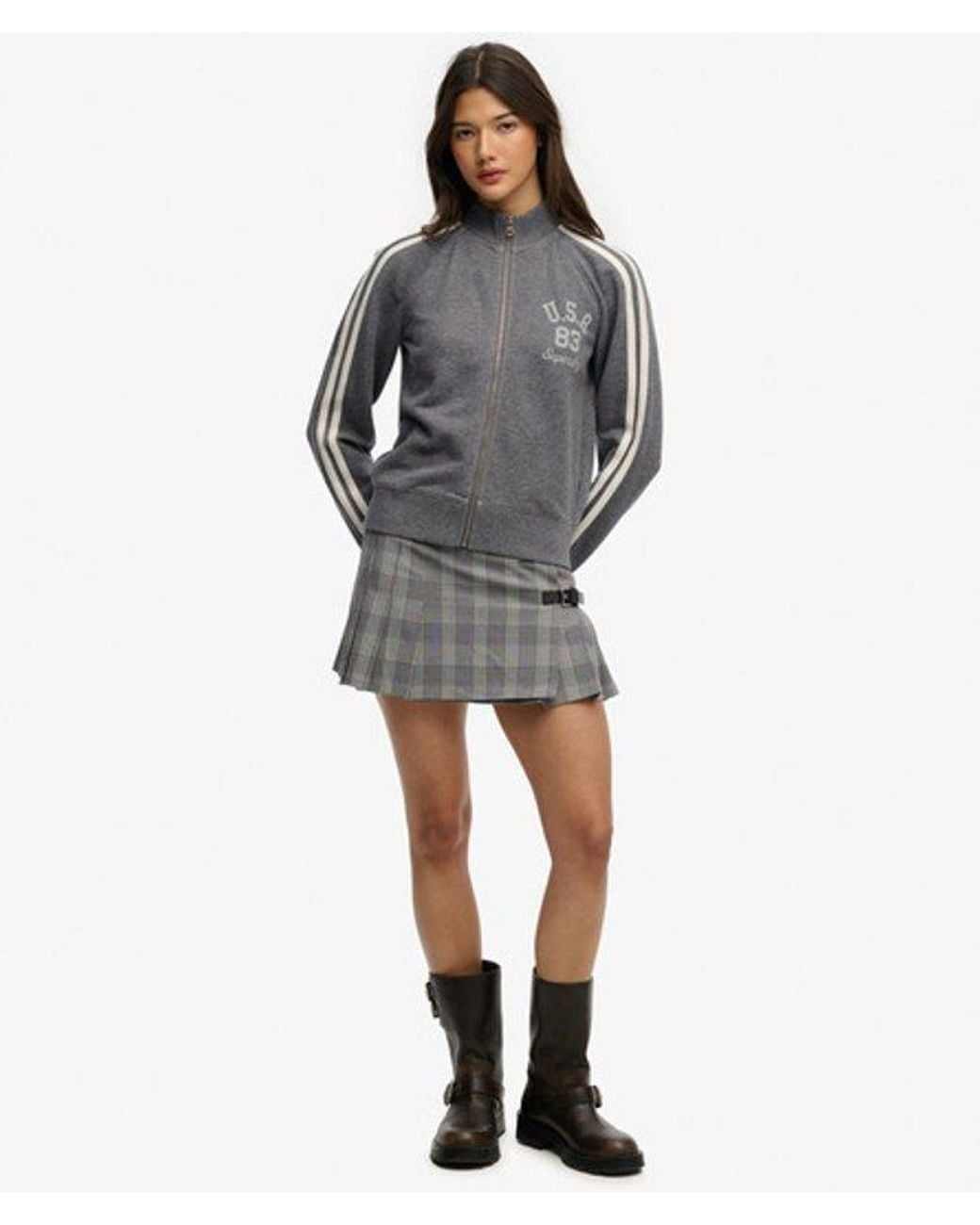 Superdry Athletic Essentials Trainingsjack Met Rits in het Gray