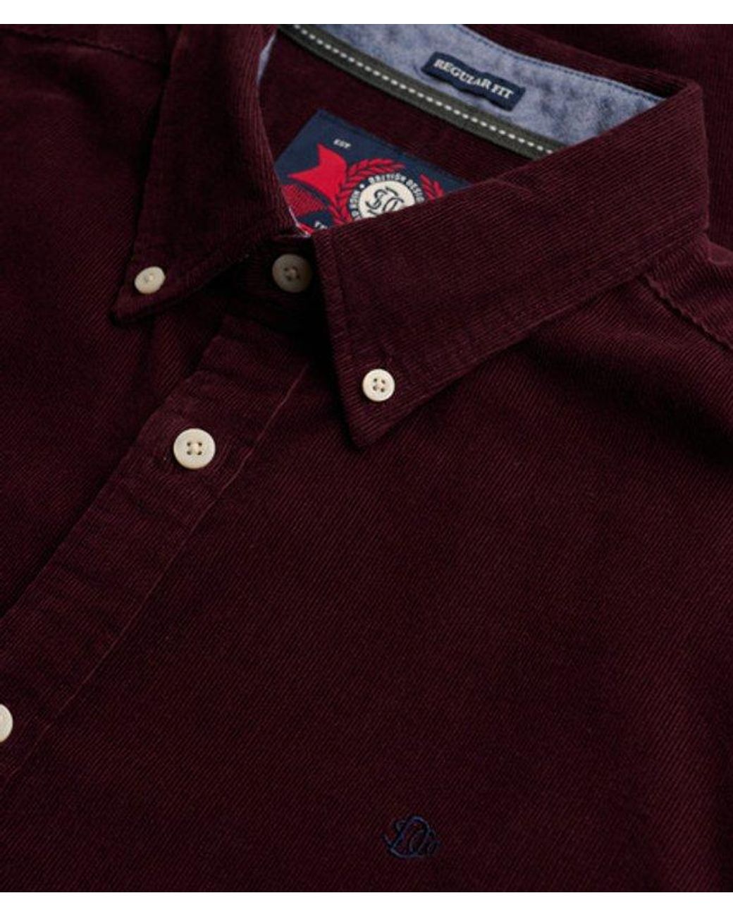 Superdry Purple & Co Classic Needle Cord Shirt for men