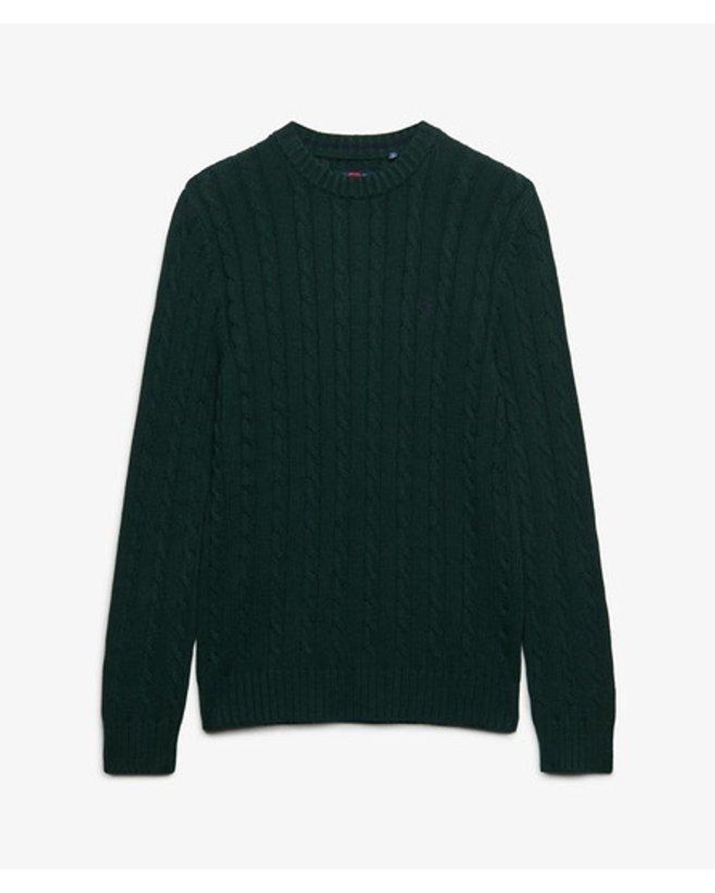 Superdry Green & Co Cotton Cable Knit Crew Jumper for men