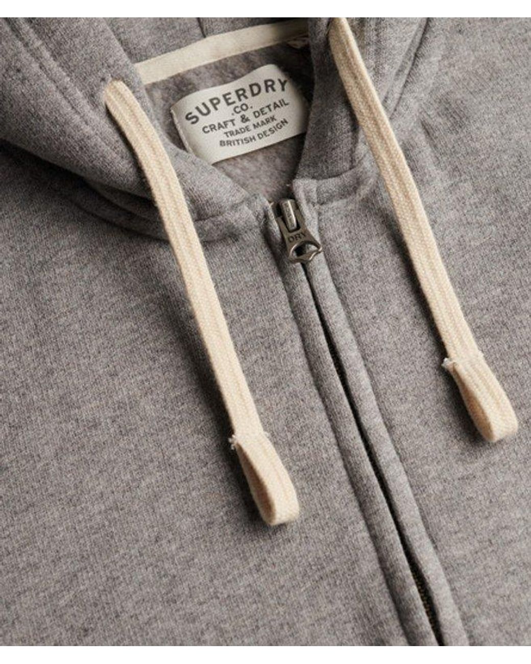 Superdry Brown & Co Monogram Embroidered Zip Hoodie for men