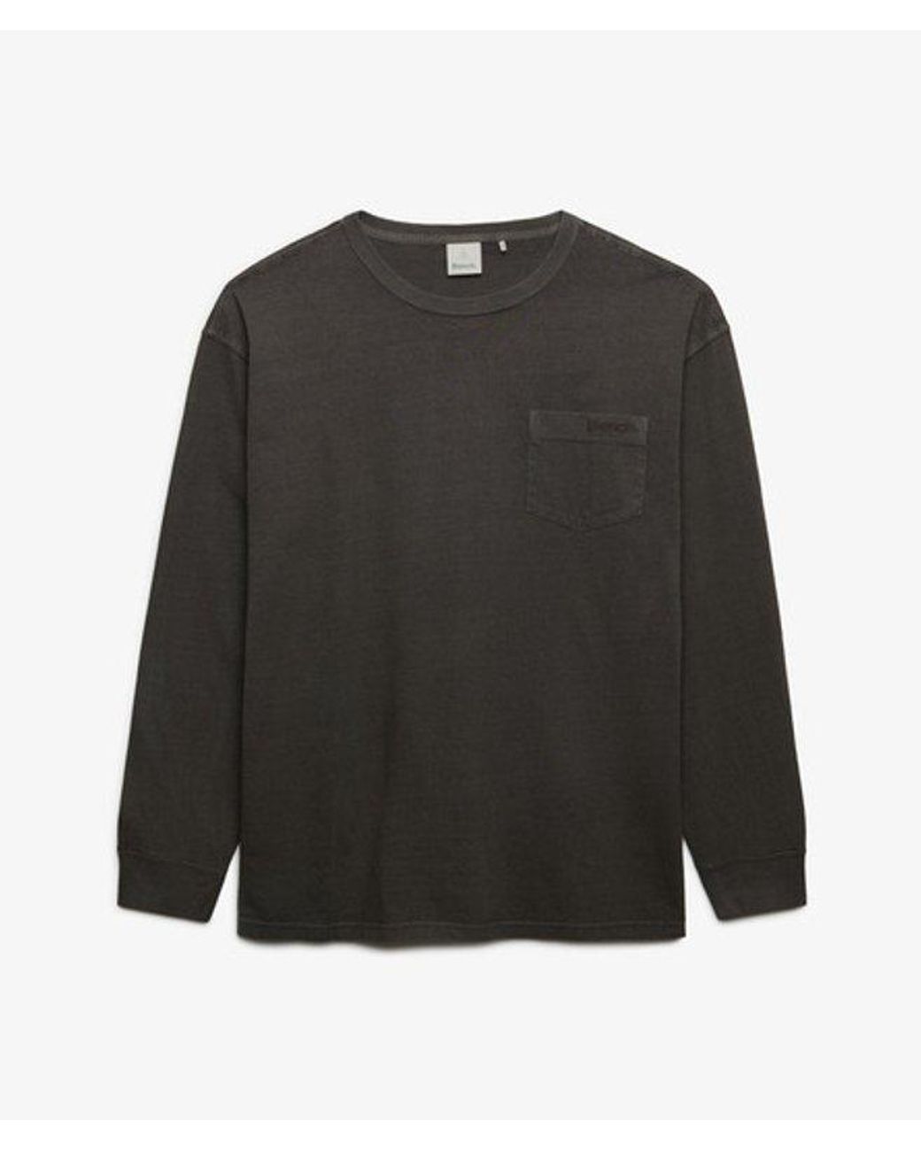 Superdry Gray Bench X & Co Bench Boxy Long Sleeve Pocket Top for men