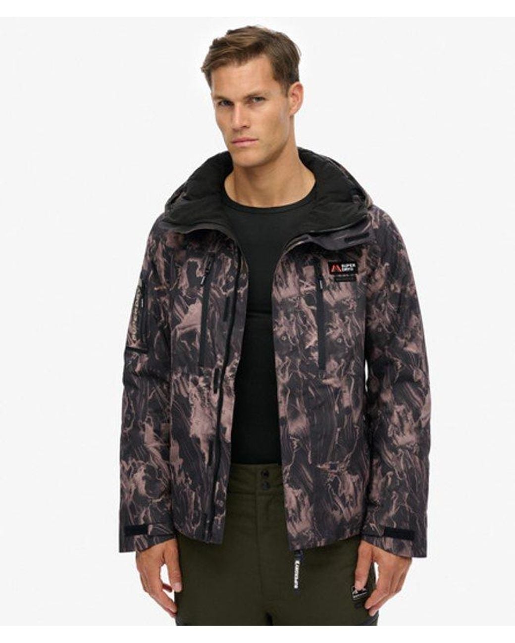 Superdry Black & Co Hooded Ski Shell Jacket for men