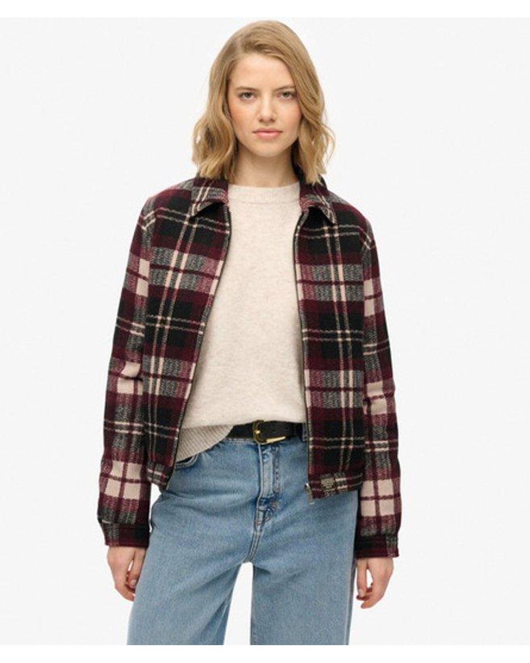Superdry Black & Co Checked Ranch Quilted Jacket