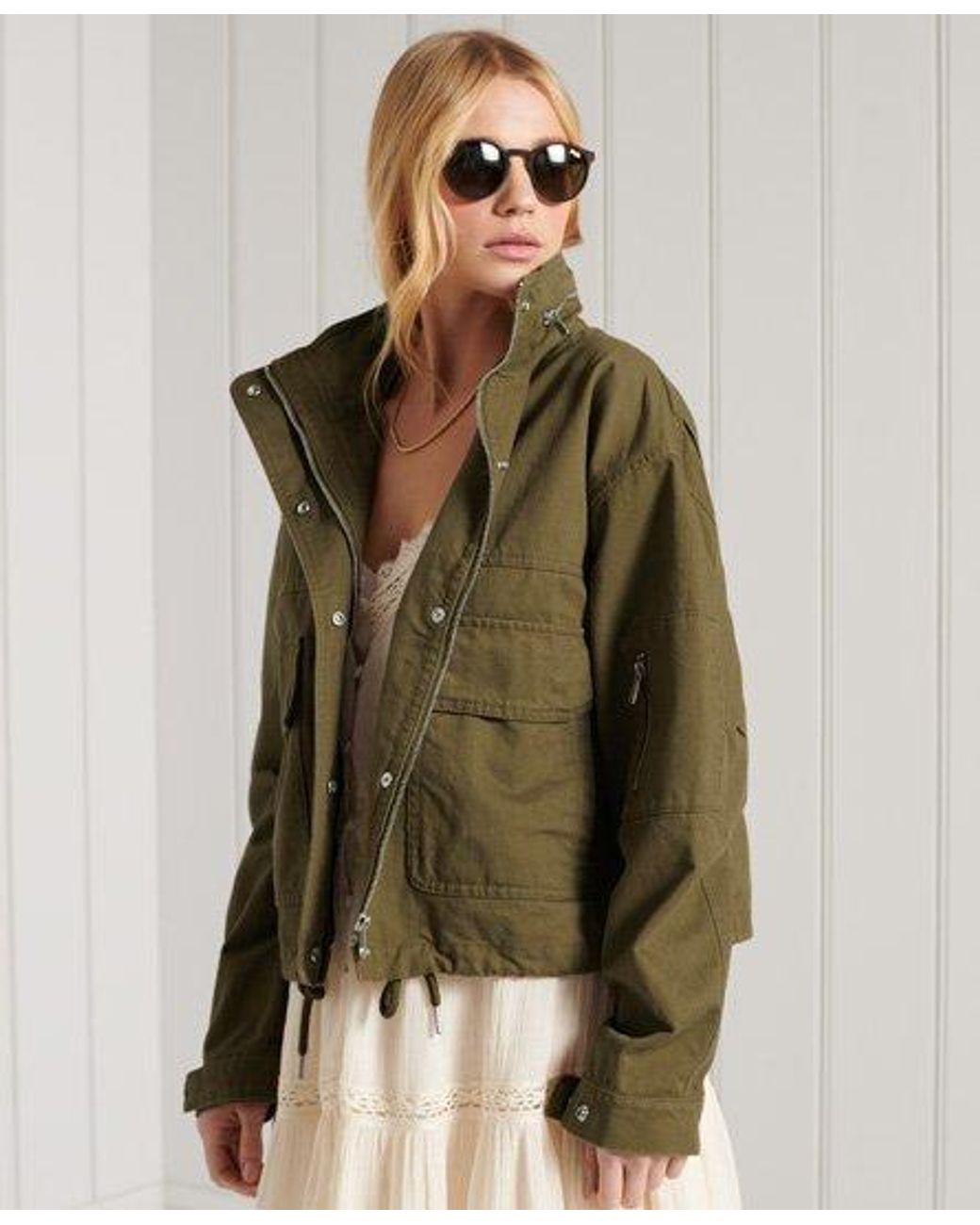 superdry military crop jacket