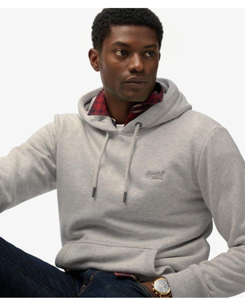 Superdry Gray & Co Essential Logo Hoodie for men