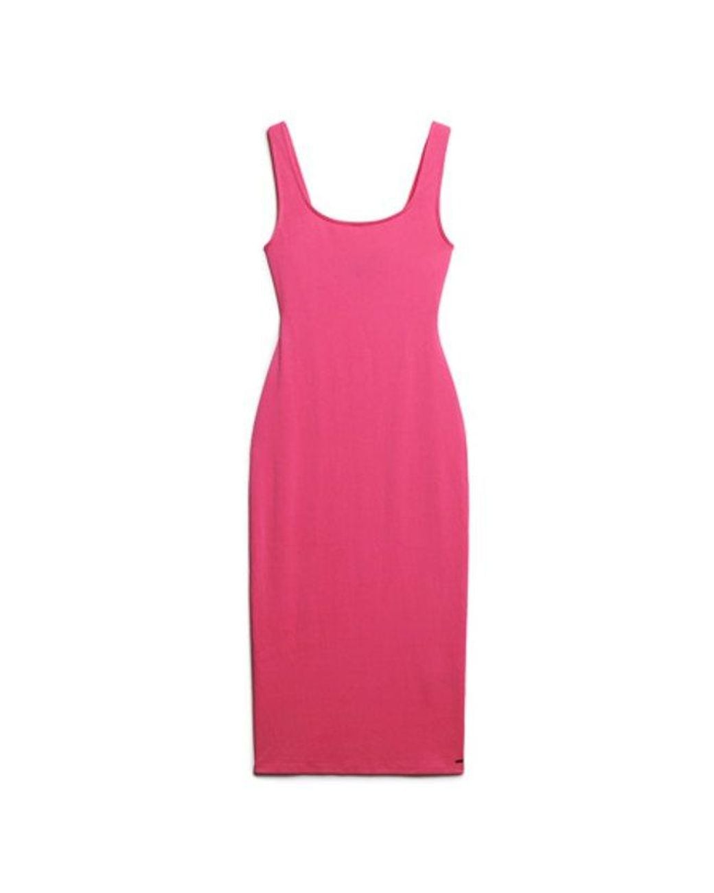 Superdry Pink & Co Square Neck Jersey Midi Dress