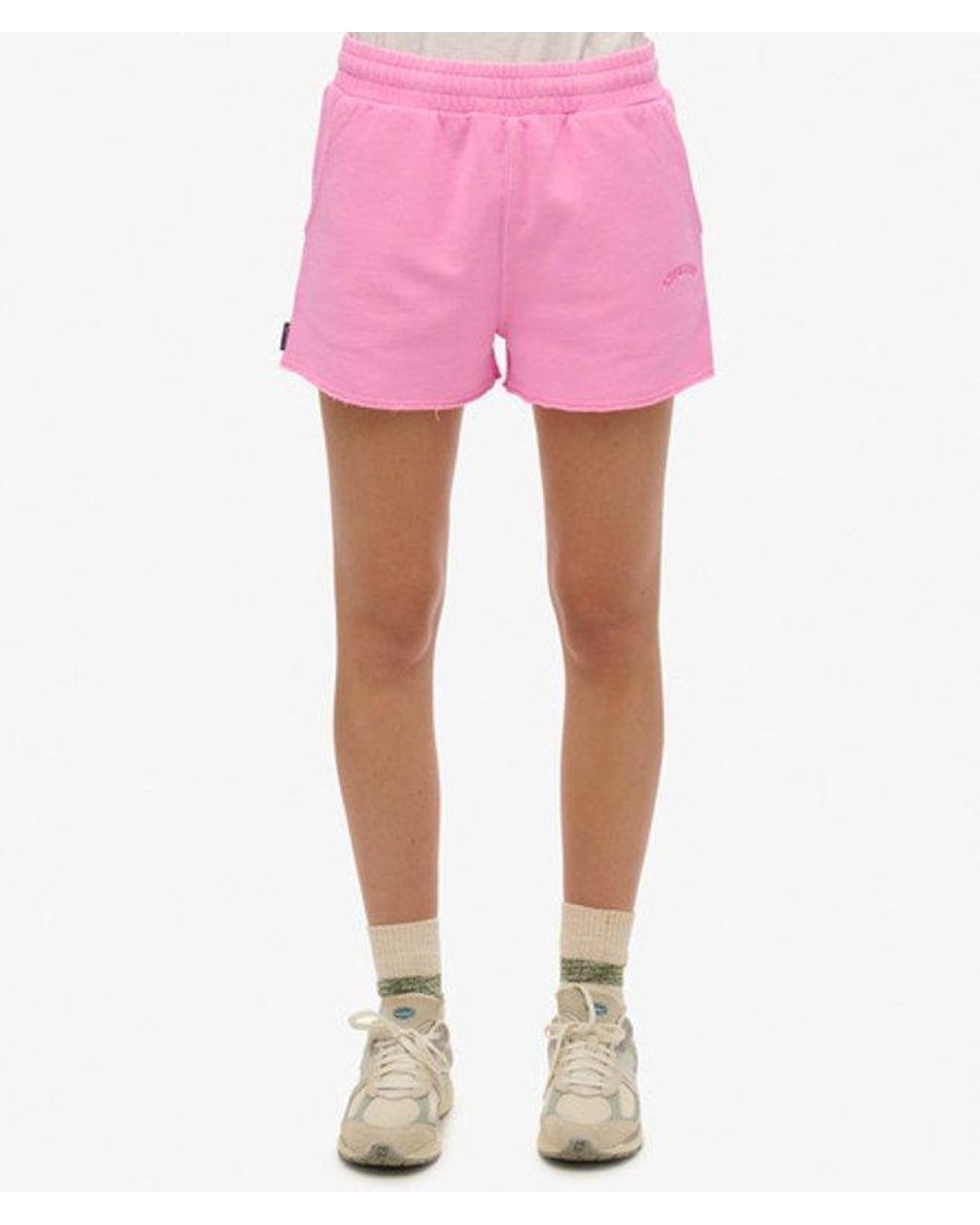 Superdry Pink & Co Essential Logo Garment Dye Shorts