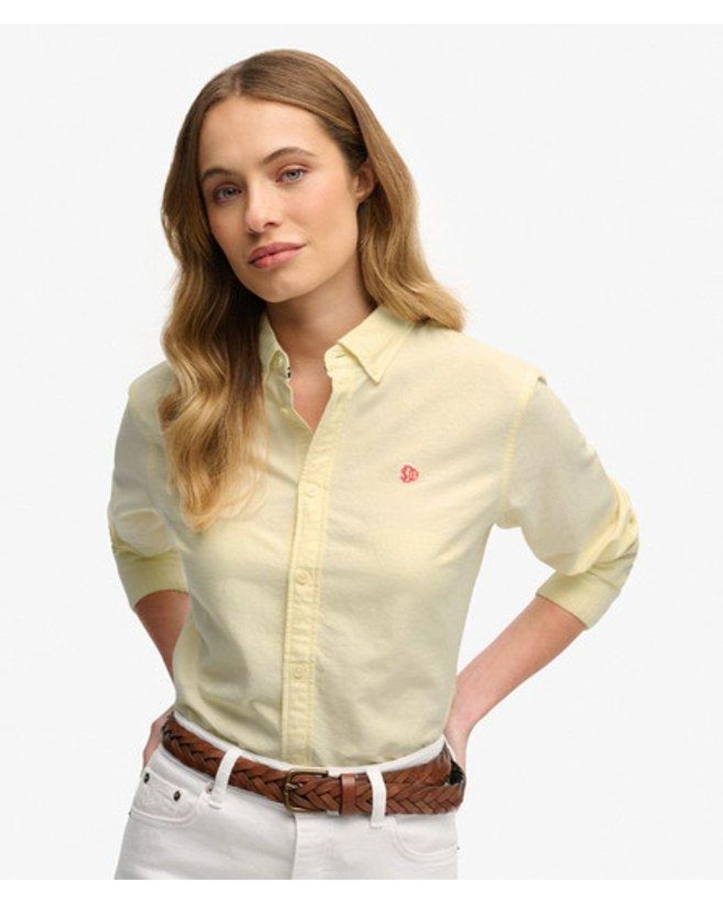 Superdry Natural & Co Slim Oxford Button Down Long Sleeve Shirt