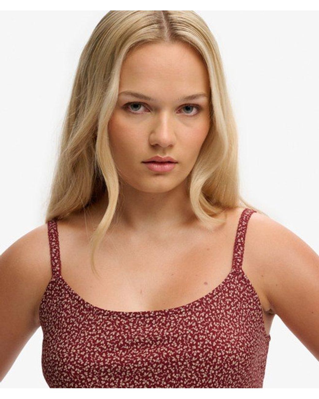 Superdry Red & Co Printed Cami Mini Dress