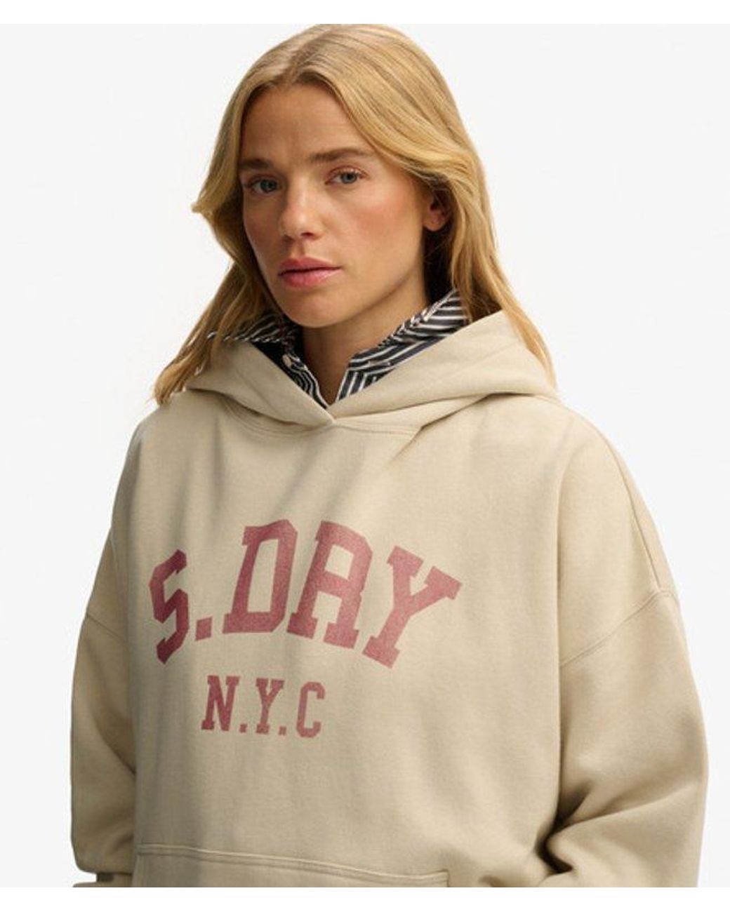 Superdry & Co Athletic Essentials Relaxed Hoodie in het Brown