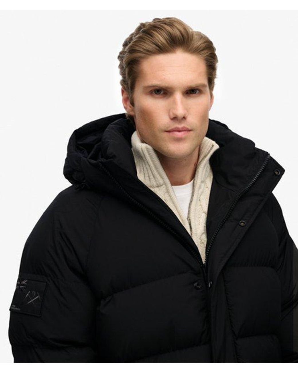 Superdry Black & Co Xpd Long Baffle Parka Jacket for men