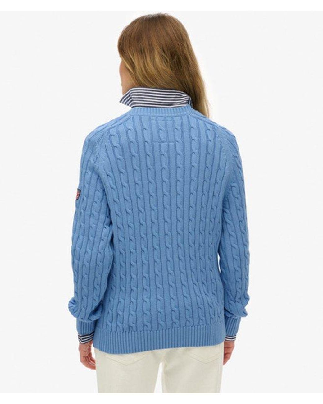 Superdry Blue & Co Slouchy Cable Knit Jumper
