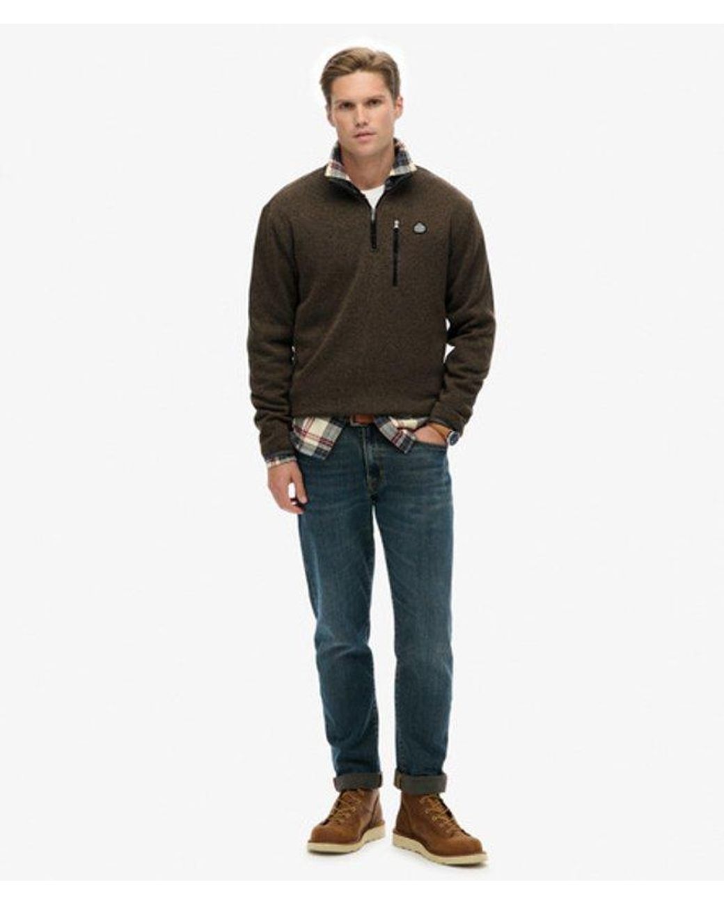Superdry Black & Co Storm Fleece Half Zip Jumper for men