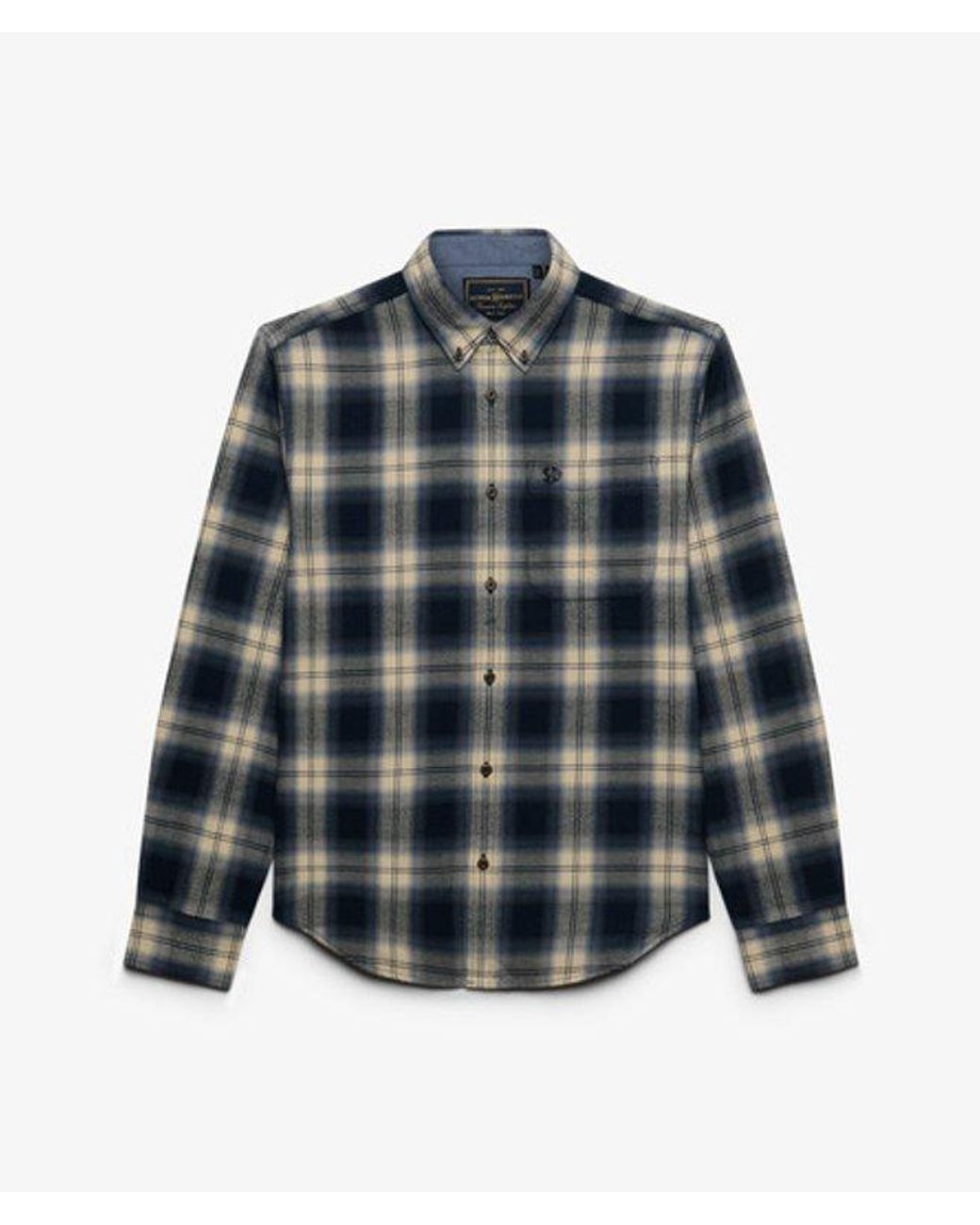 Superdry Blue & Co Long Sleeve Cotton Lumberjack Shirt for men