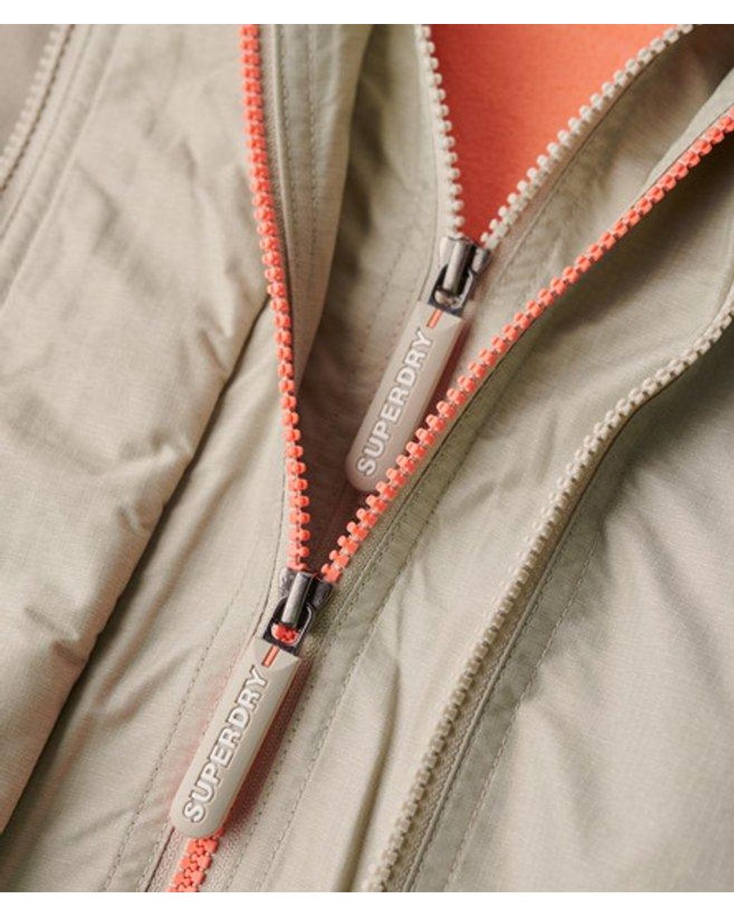 Superdry Natural & Co Ladies Slim Fit Pop Zip Hooded Arctic Sd-windcheater Jacket
