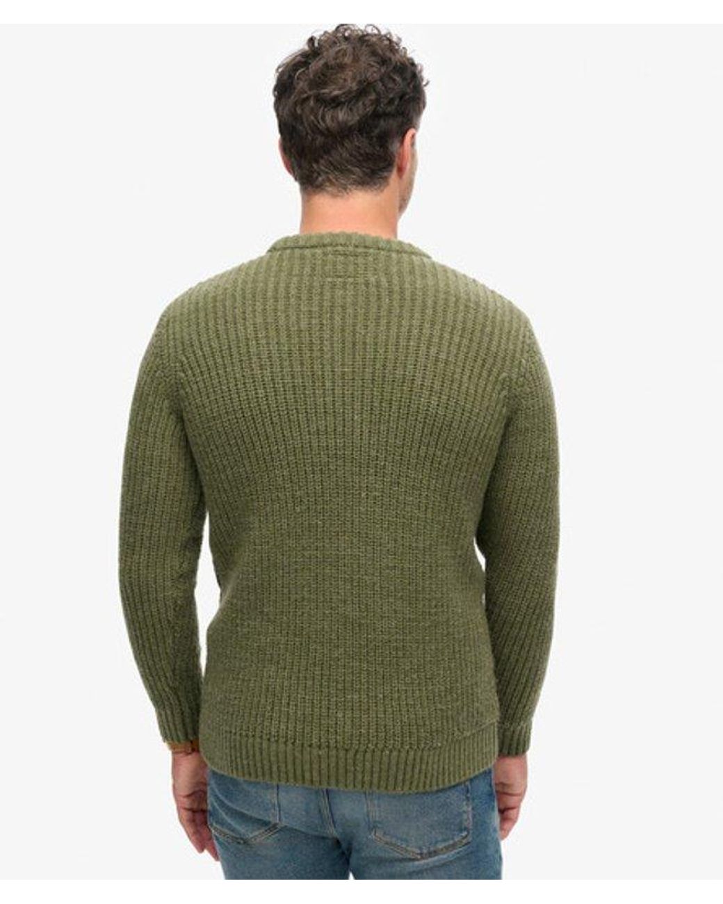 Superdry Green & Co Classic Cable Knit Jacob Jumper for men