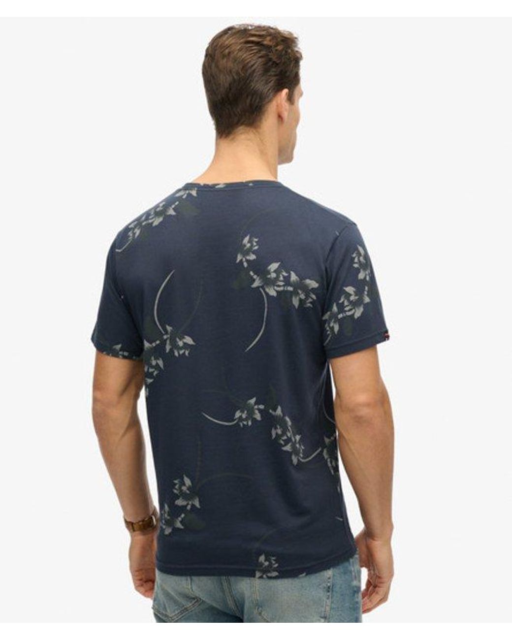 Superdry Blue & Co Classic Essential Printed T-shirt for men