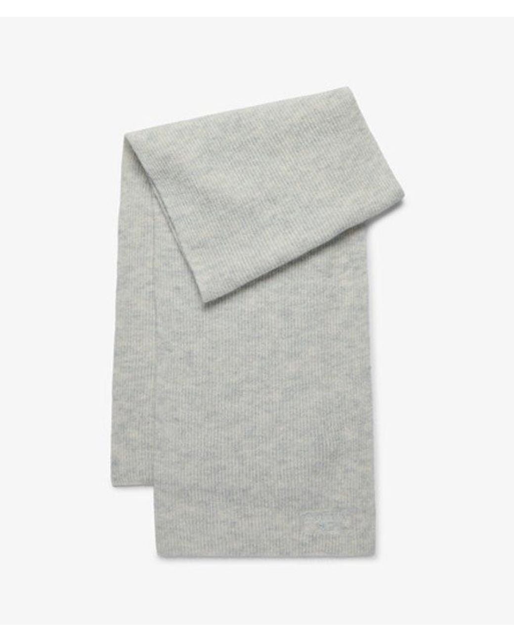 Superdry Gray Heritage Rib Knit Scarf