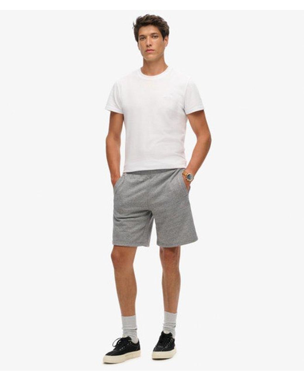 Superdry & Co Essential Logo Jersey Shorts in het Gray voor heren