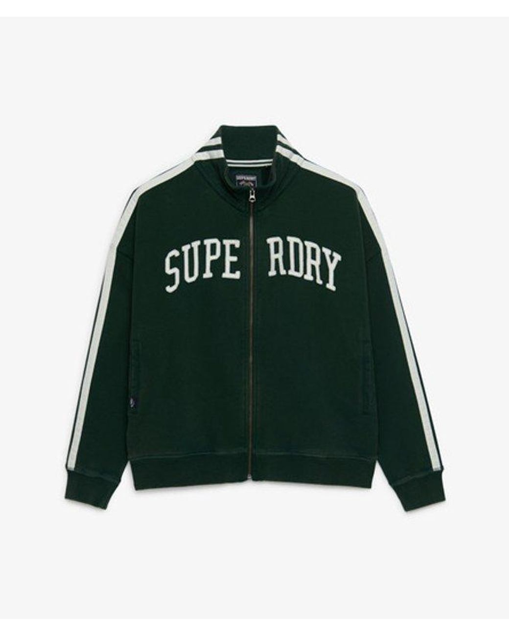 Superdry Green & Co Athletic Essentials Applique Loose Zip Track Top
