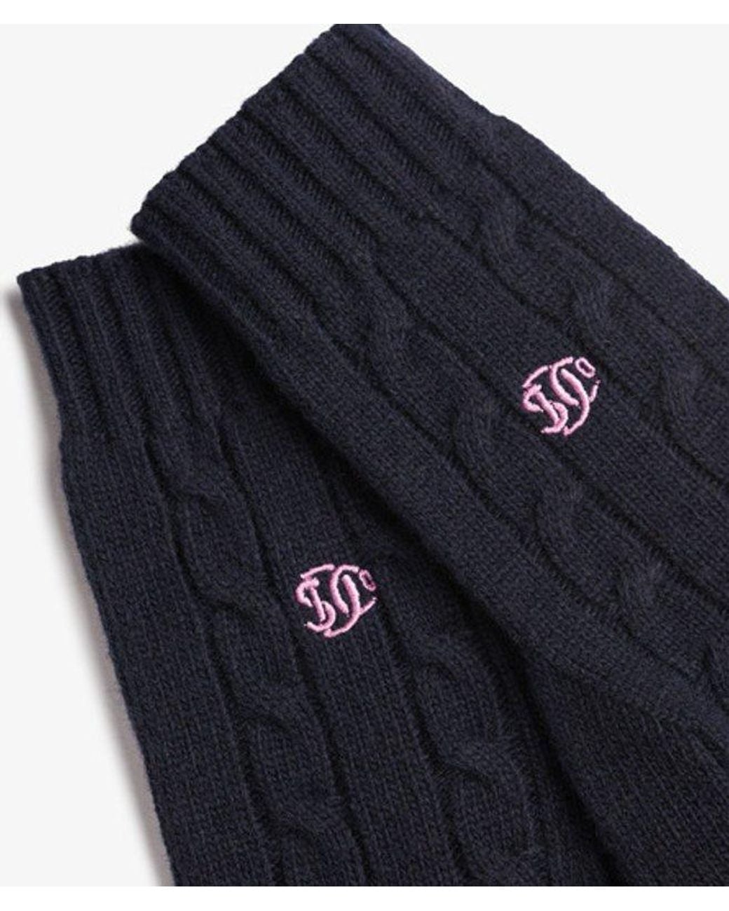 Superdry Blue Premium Cable Gloves