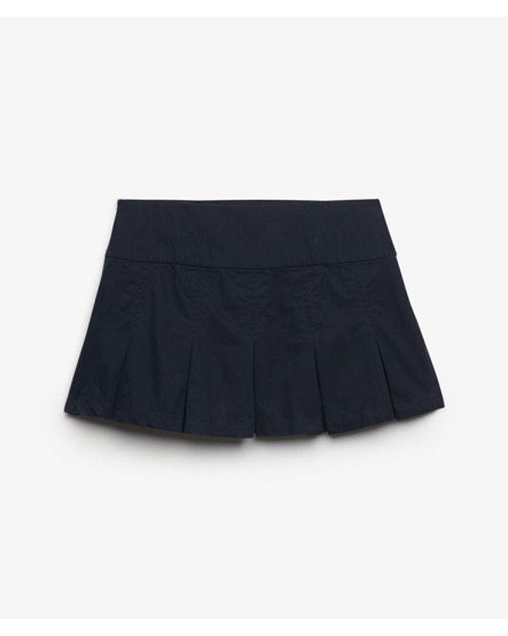 Superdry Blue Bench X & Co Bench Logo Pleated Peached Mini Skirt