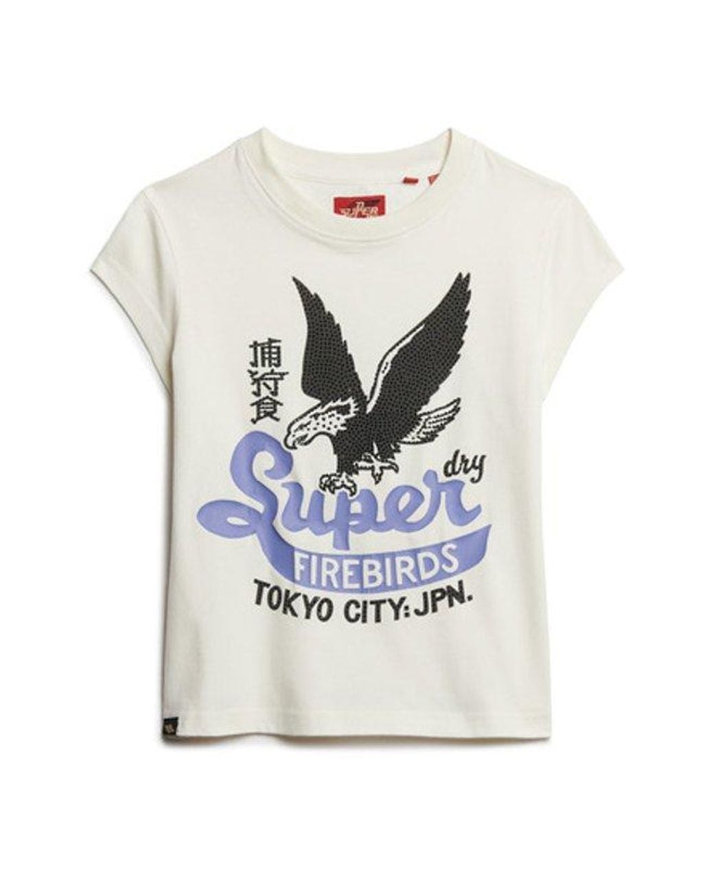 Superdry White & Co Embellished Poster Cap Sleeve T-shirt