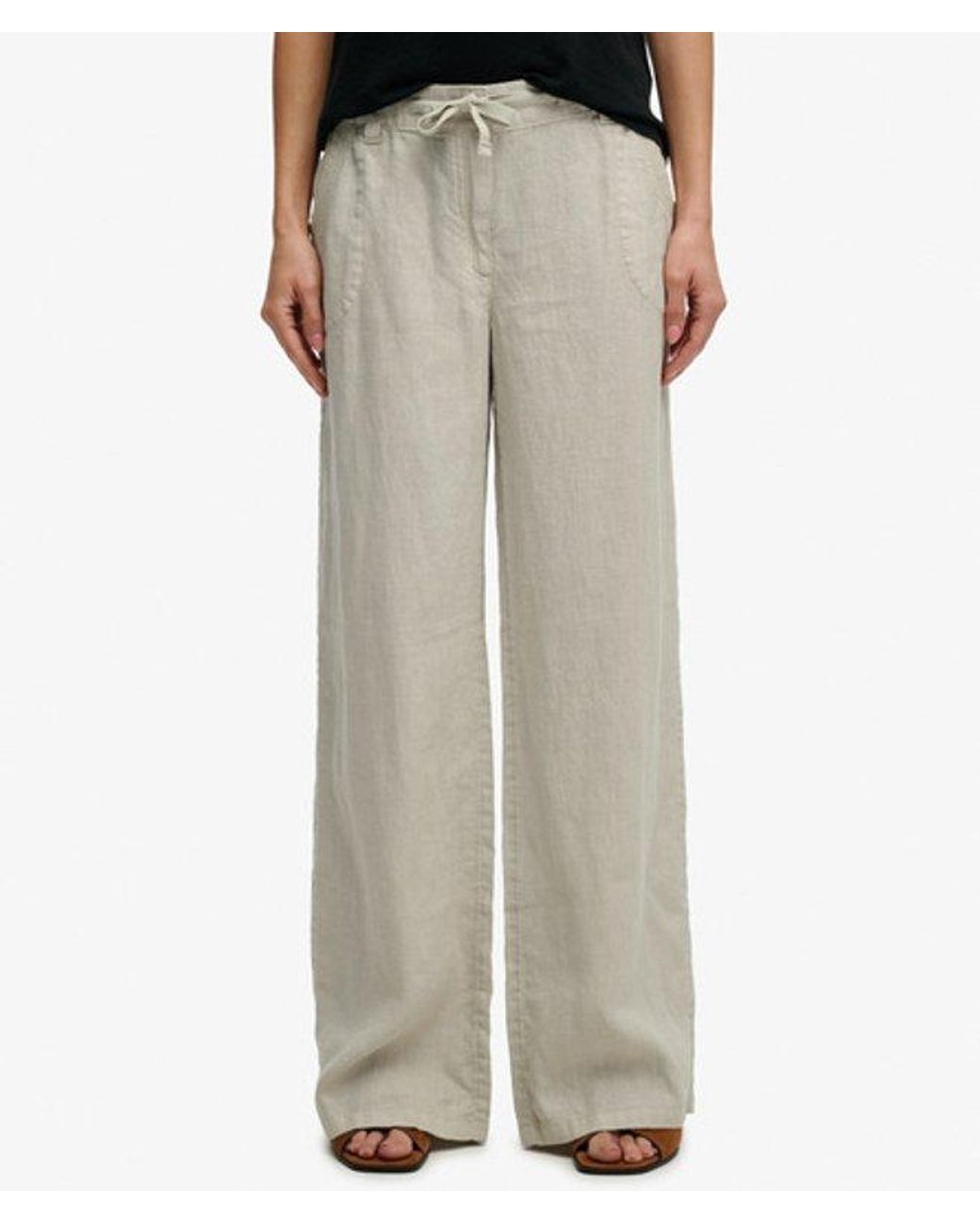 Superdry Natural & Co Linen Low Rise Pants